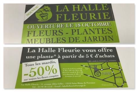 Flyers pour La Halle Fleurie à Saint-Rémy de Provence